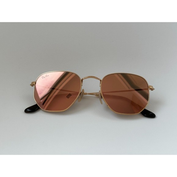 Ray Ban Sunglasses RB3548N 001/Z2 51mm HEXAGONAL FLAT LENSES Copper Gold - Picture 1 of 16